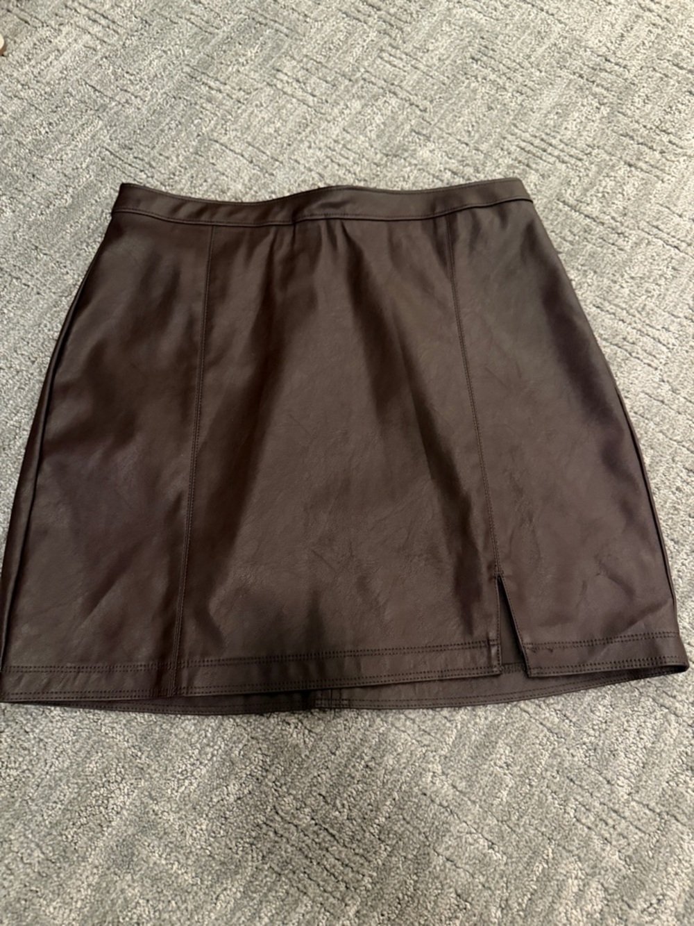 Abercrombie and Fitch Faux Leather Mini Skirt in Dark Brown